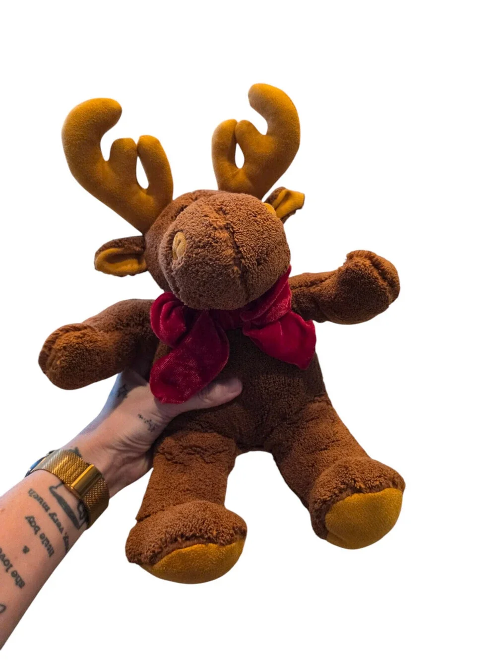 Vintage Dan Dee Plush Stuffed Animal Holiday Christmas Moose Brown